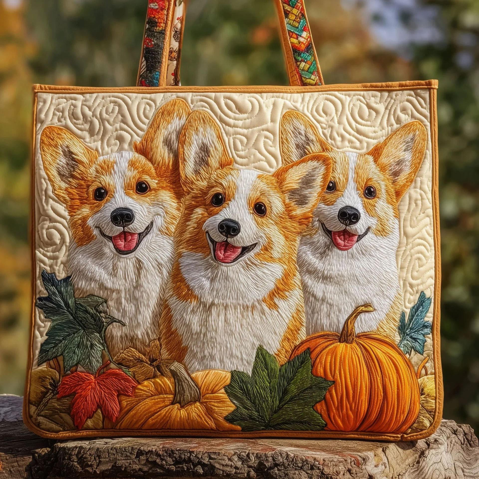 300g Canvas Dog-Printed Tote And Shoulder Bag