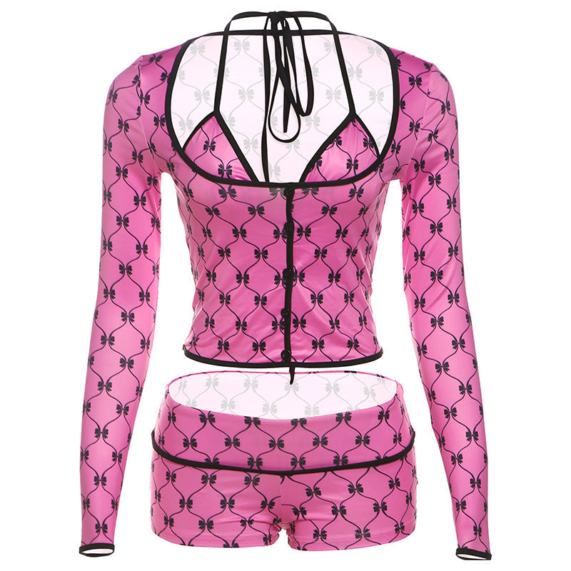 Fashion Sexy Print Sling Short Bum Lift Shorts Design Suit