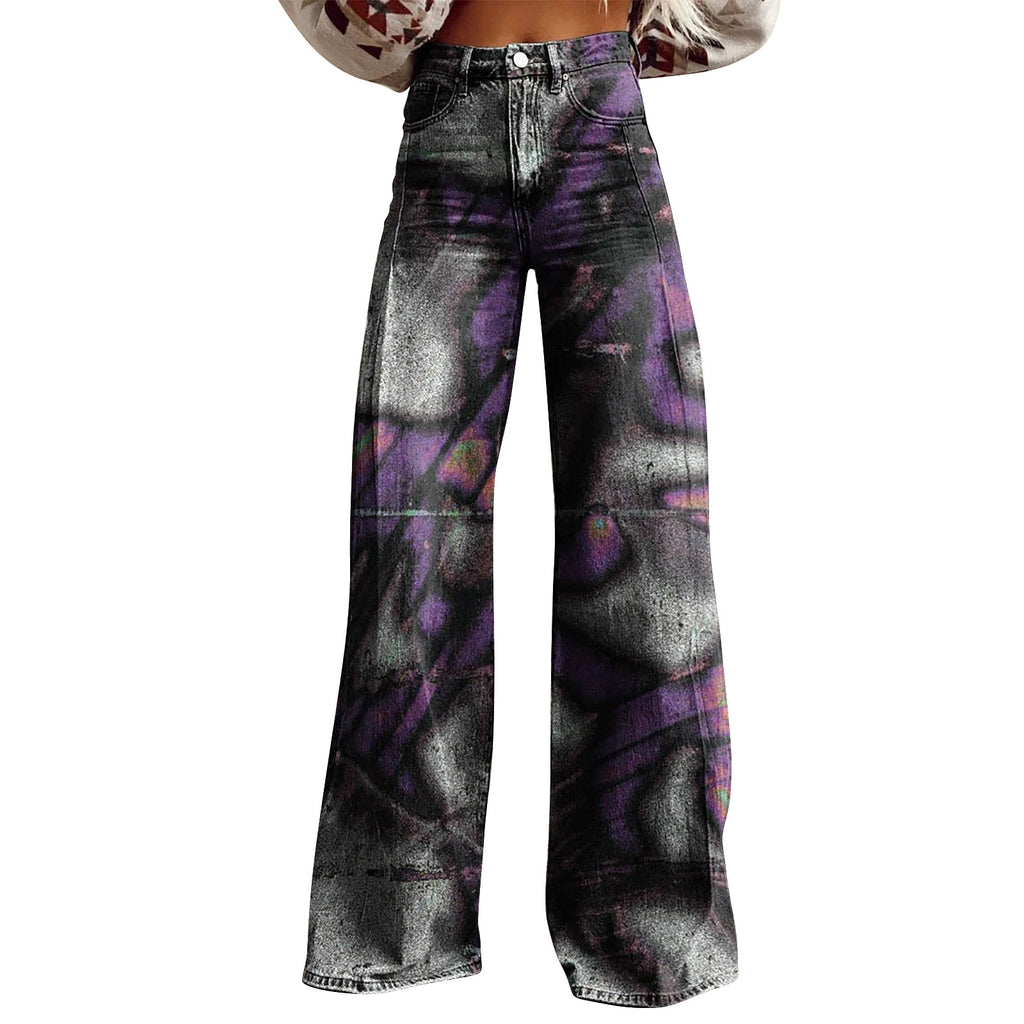 Trendy Flared Denim Jeans Made From Pure Cotton For Women