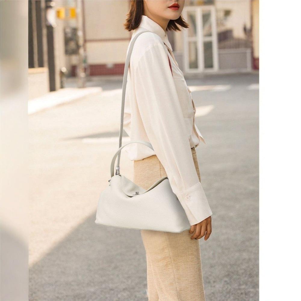 Stylish Niche Leather Tote Bag For Office Ladies