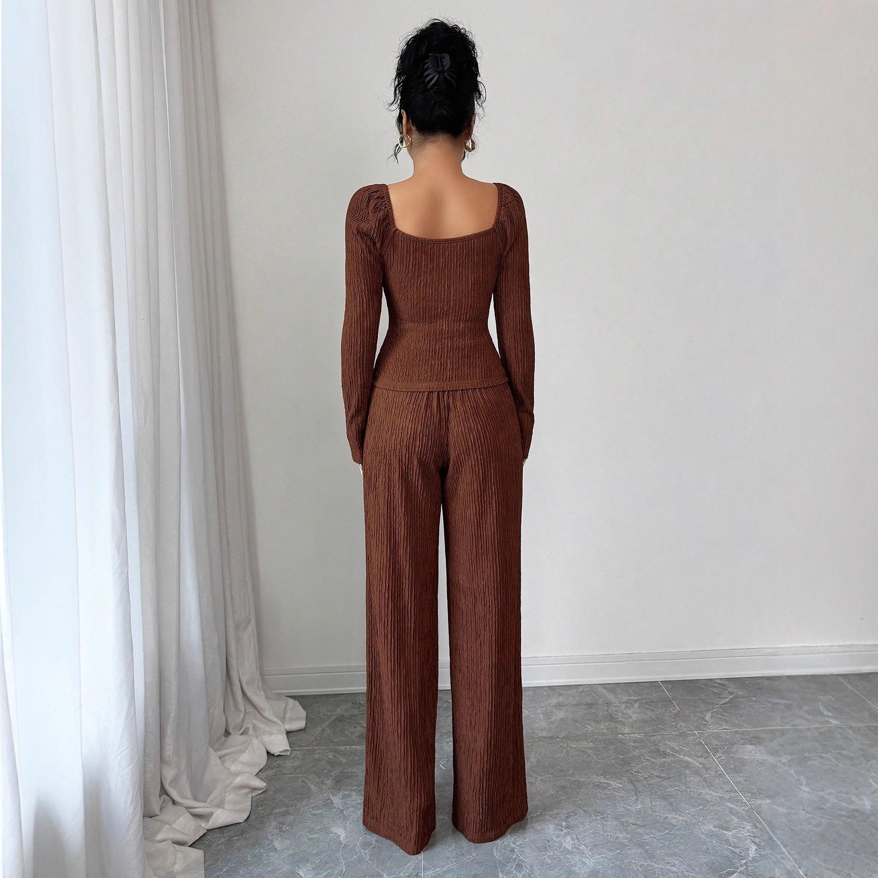 Metal Rose Buckle Slim-Fit Fashionable Womens Suit