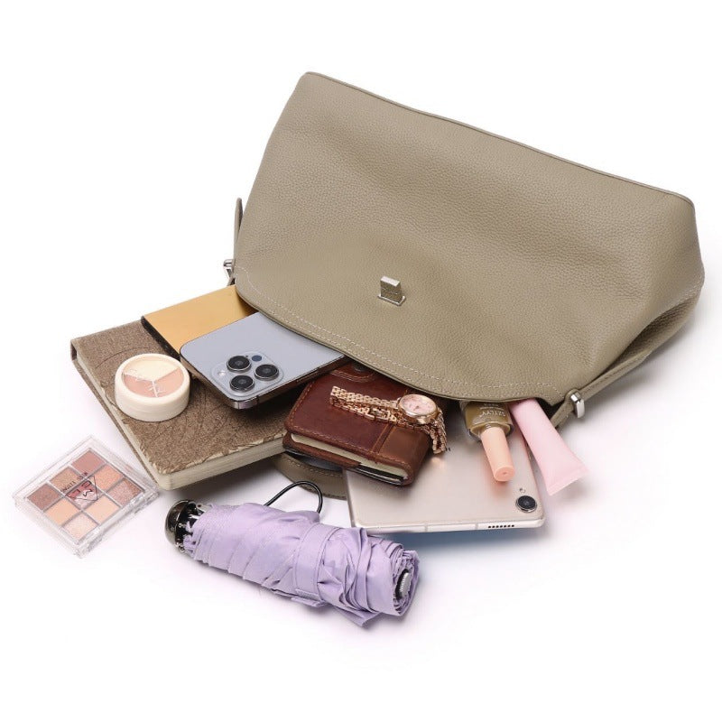 Stylish Niche Leather Tote Bag For Office Ladies