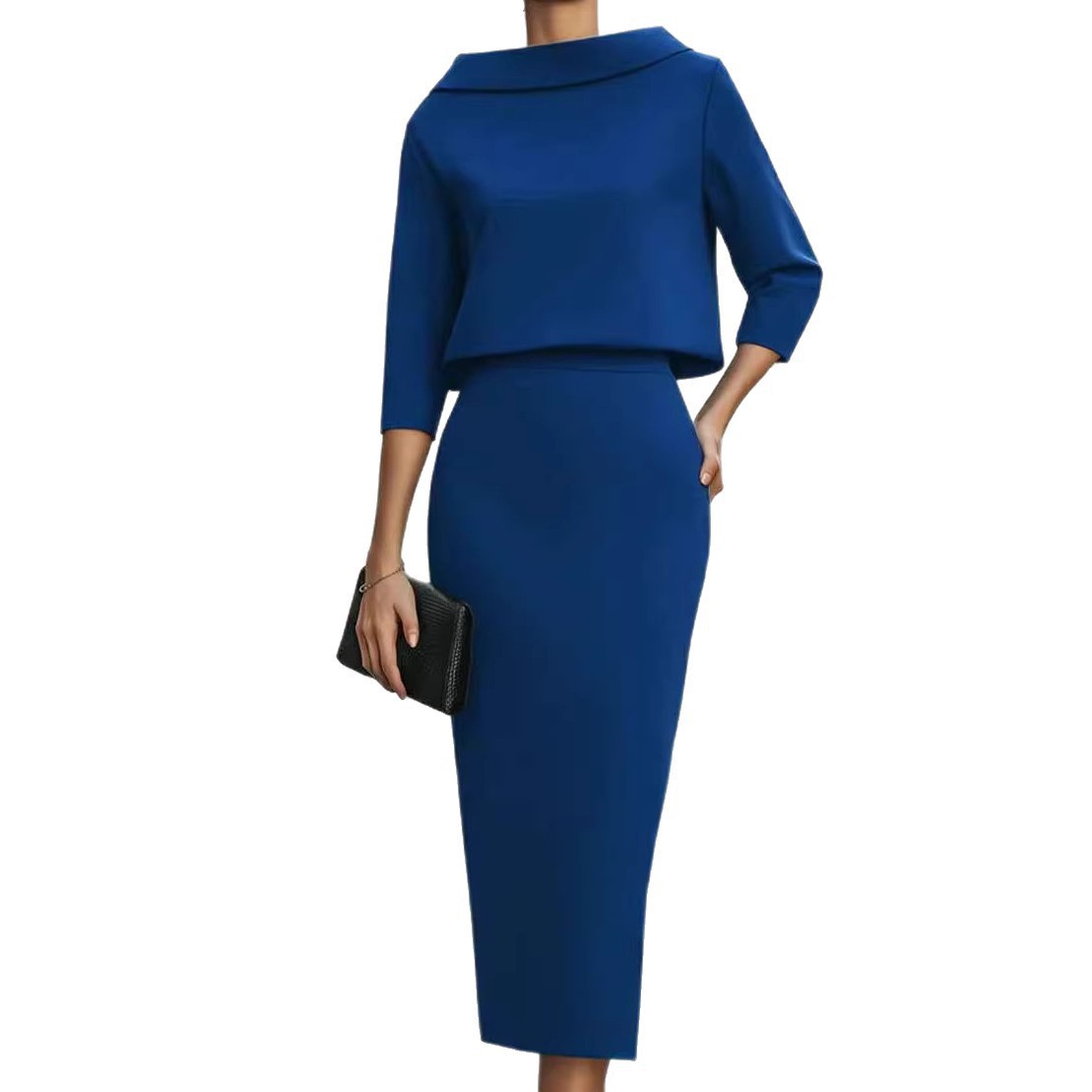 Stylish Urban Commuter Two-piece Set Featuring A Bodycon Skirt And Top
