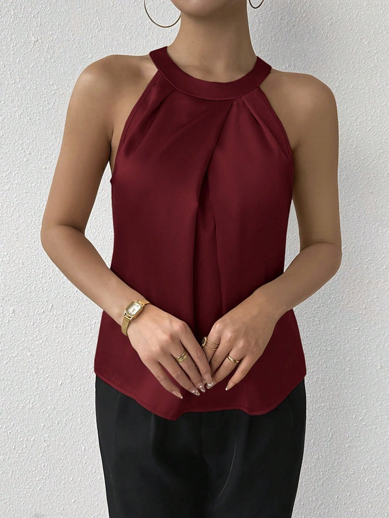 European And American Women's Clothing High-grade Foreign Trade Satin Shirt