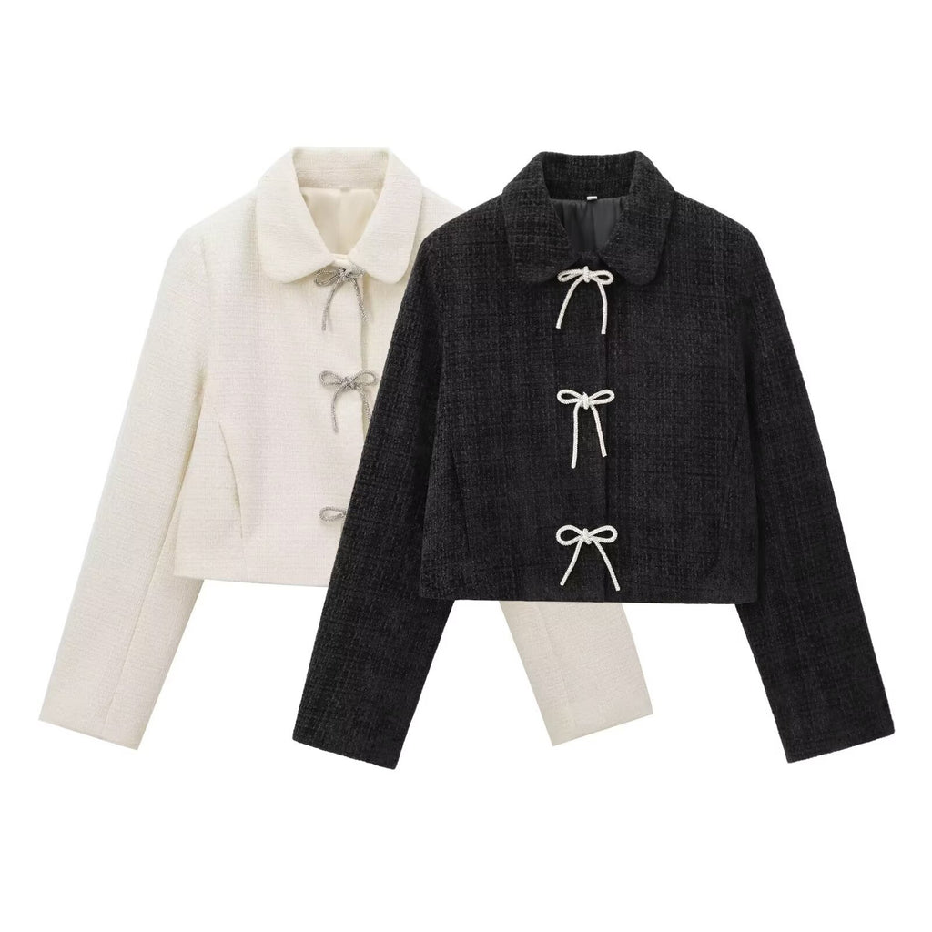 Graceful And Fashionable Round Neck Single-breasted Solid Color Coat