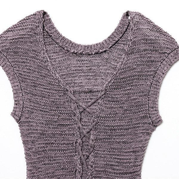 Round Neck Solid Color Women's Design Niche Temperament Sweater