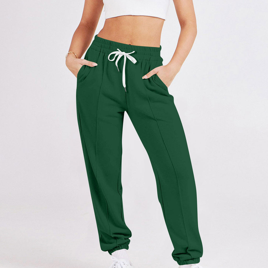 Women's Casual Drawstring Solid Color Sports Jogger Pants