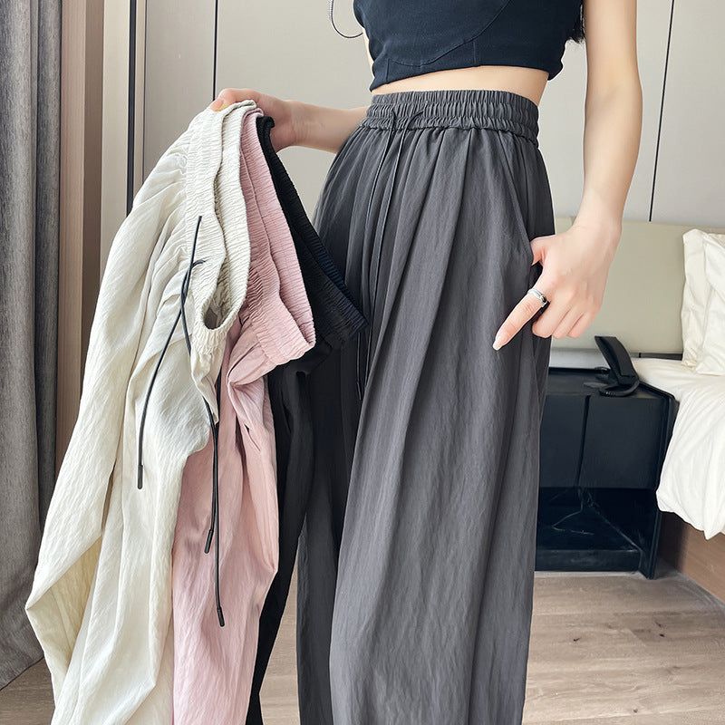 Thin Draping Lazy High Waist Wide Leg Pants