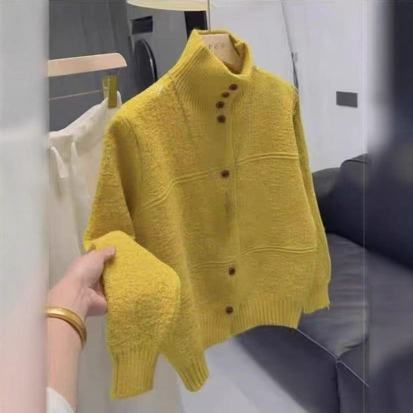 New Autumn Winter Merino Wool Knitted Sweater Coat