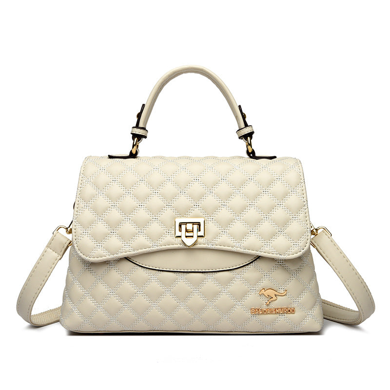 Fashionable Versatile Diamond-quilted Crossbody Shoulder Bag