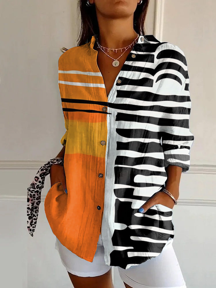 New Women's Long Sleeved Shirt For Summer Fashion, 3D Printed Shirt With Floral Pattern