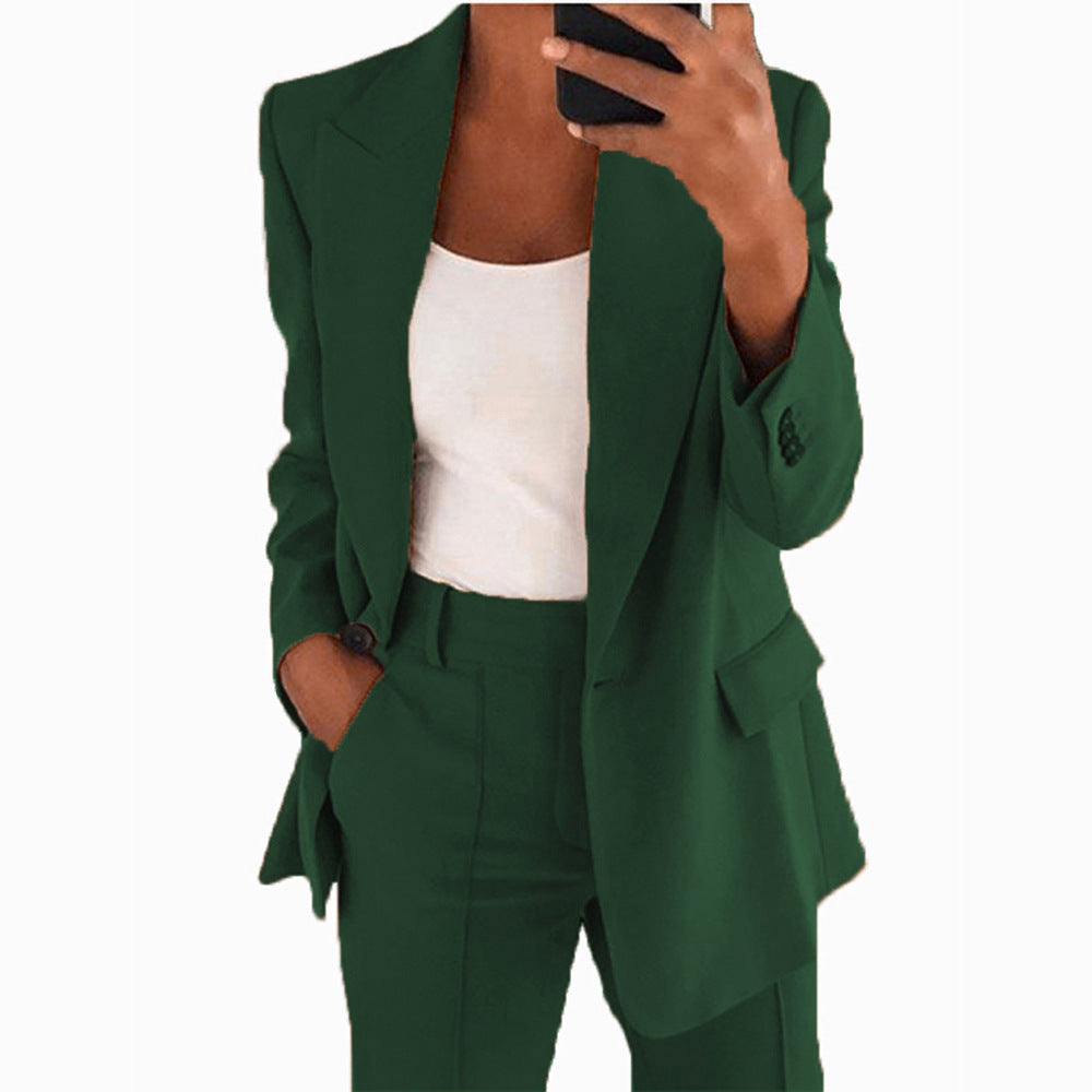 Fashion Button Slim Lapel Cardigan Temperament Suit Coat Suit