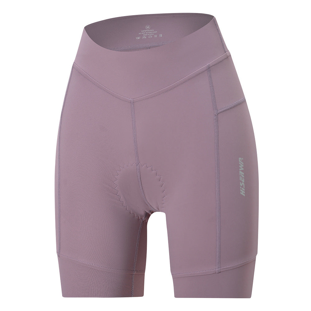 Cycling Pants Silica Gel Pad Shock Absorption High Elastic 5 Points Cycling Shorts