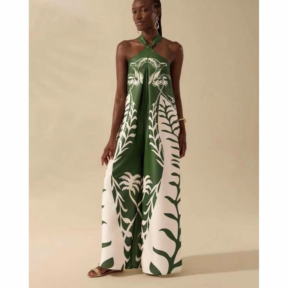 Women's Printed Fashion Halter Sleeveless Pants