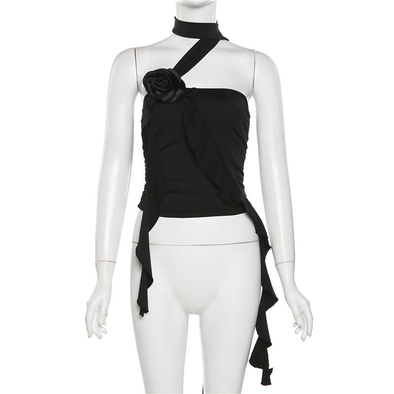 Fashion Women's Wear Off-shoulder Slim Fit Ruffled Top