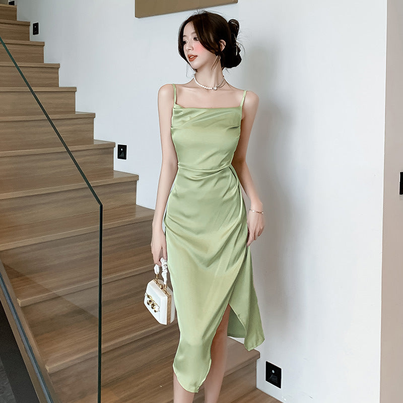 High-grade Acetate Satin Dress Women