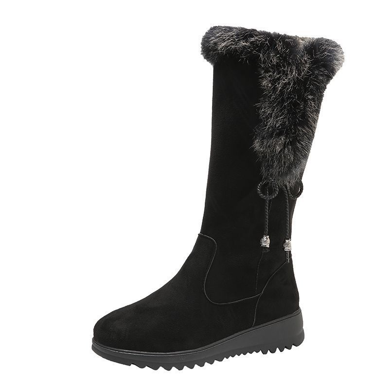 Winter Chunky-Soled Flat-Heeled Furry Snow Boots