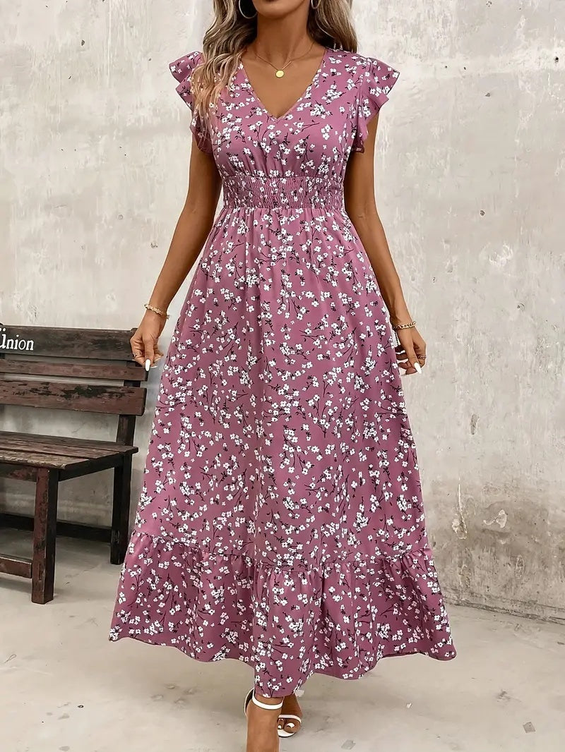 Fashionable Women's Dress With Random Printing