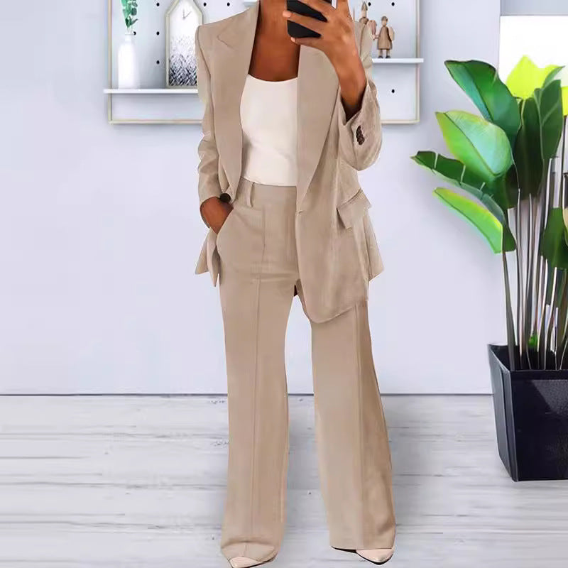 Stylish Solid-color Slim-fit Professional Trousers