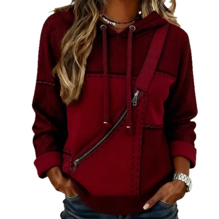 Womens 3D printed Hooded Long sleeve Sweatshirt With No Pockets