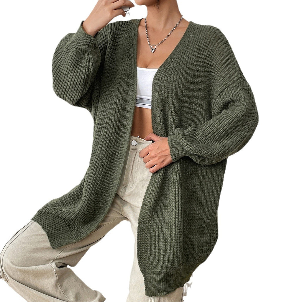 Casual Solid-color Sweater Cardigan For Fall And Winter