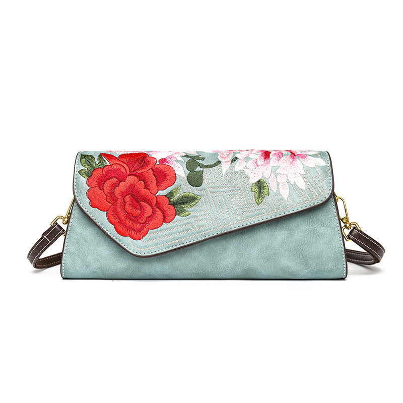 Chinese-style Shoulder Bag With A Rich Opulent Floral Design