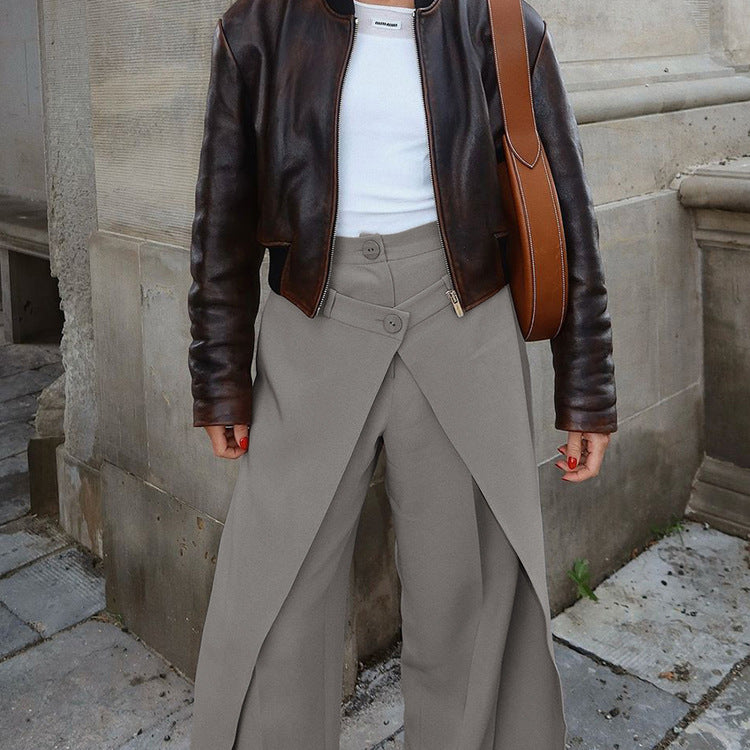Irregular Casual Wide-leg Pants