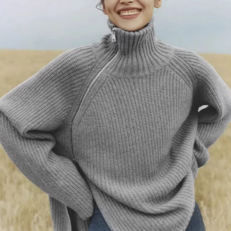 Ladies High Neck Long Sleeve Sweater