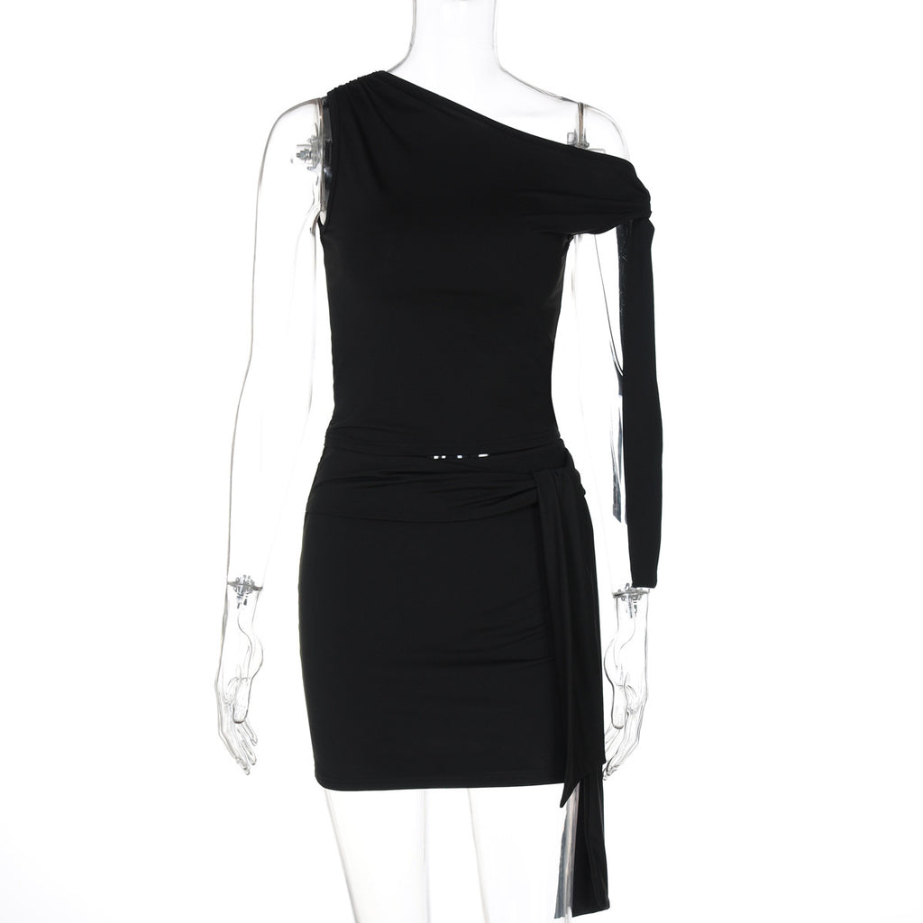 Women's Fashion Diagonal Collar Lace Up Slim Fit Suit