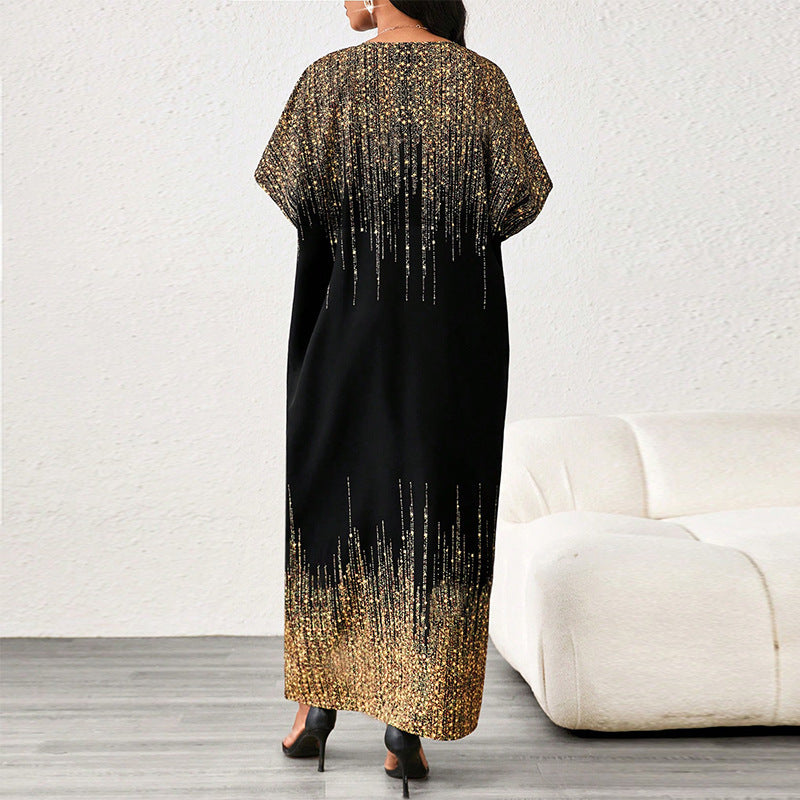 European And American Loose Temperament Dress Gradient Short Sleeve