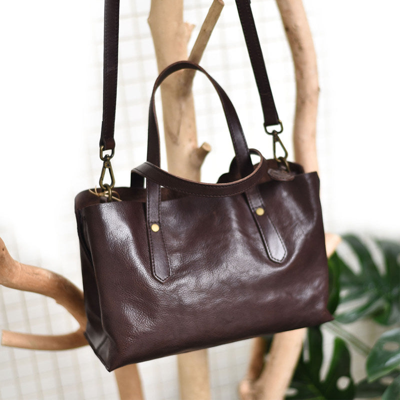 Vintage, Versatile Womens Soft Cowhide Shoulder Bag For Everyday Commuting