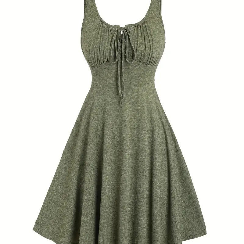 Women's Chest Strap Sleeveless High Waist Dress