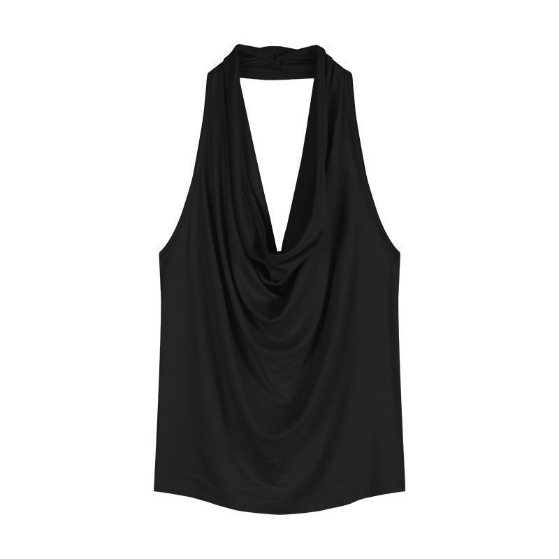 Spicy Girl-fit Sexy Boatneck Halterneck Sleeveless Top