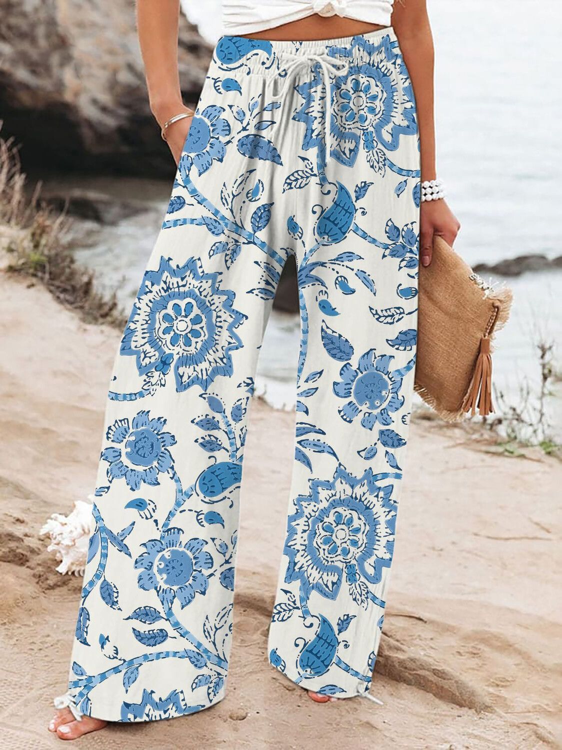 Casual Wide-leg Athletic Pants For Street Style In Europe And The US