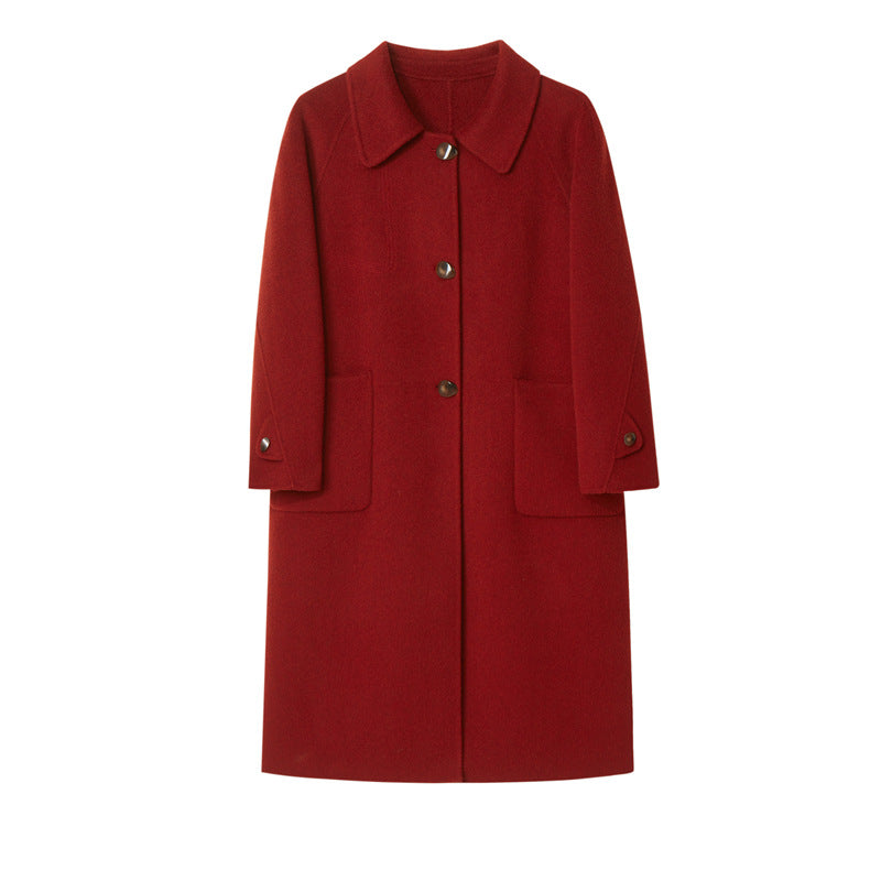 Stylish Double-Faced Wool Coat For Elegant Outerwear