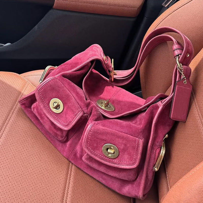 Retro Minimalist Versatile Commuter Shoulder Bag With Multiple Pockets