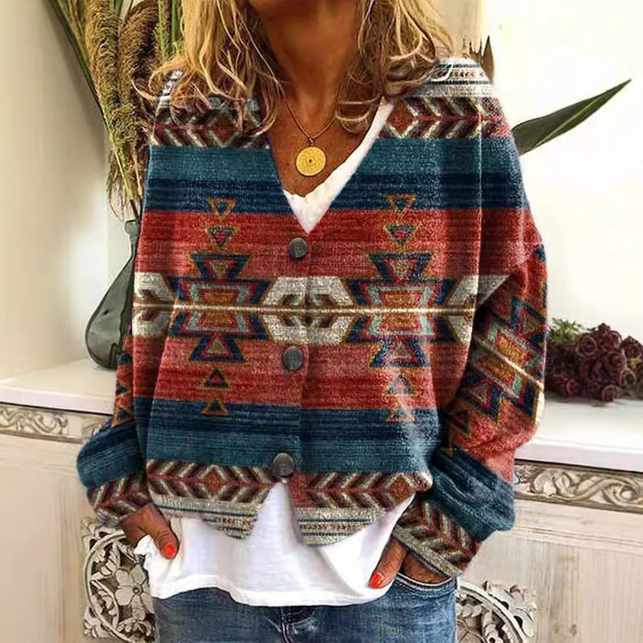 Autumn And Winter Large V-neck Cardigan Short Long Sleeve