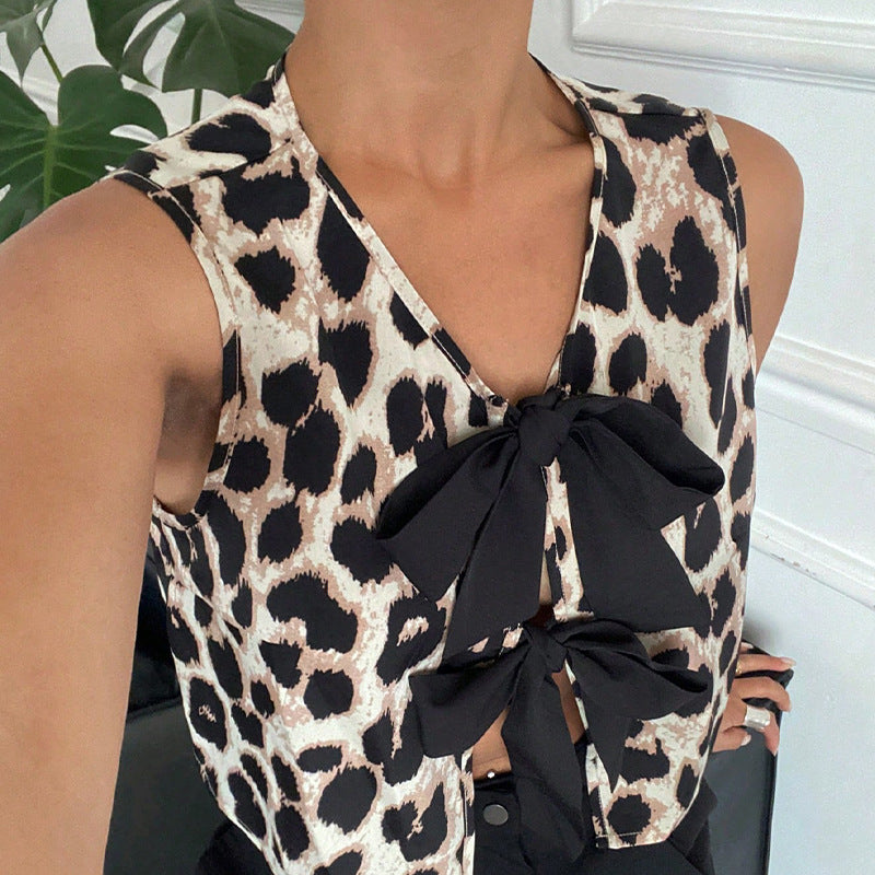 Leopard Print Vest European And American Sexy Hot Girl Jacket