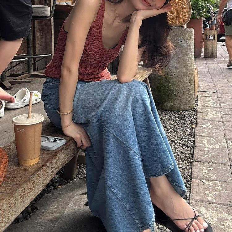 Vest Sweet Spaghetti-strap Women's Short Summer Sleeveless Beauty Back