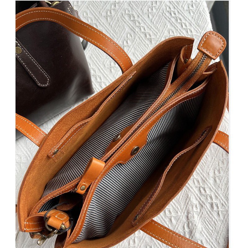 Vintage, Versatile Womens Soft Cowhide Shoulder Bag For Everyday Commuting