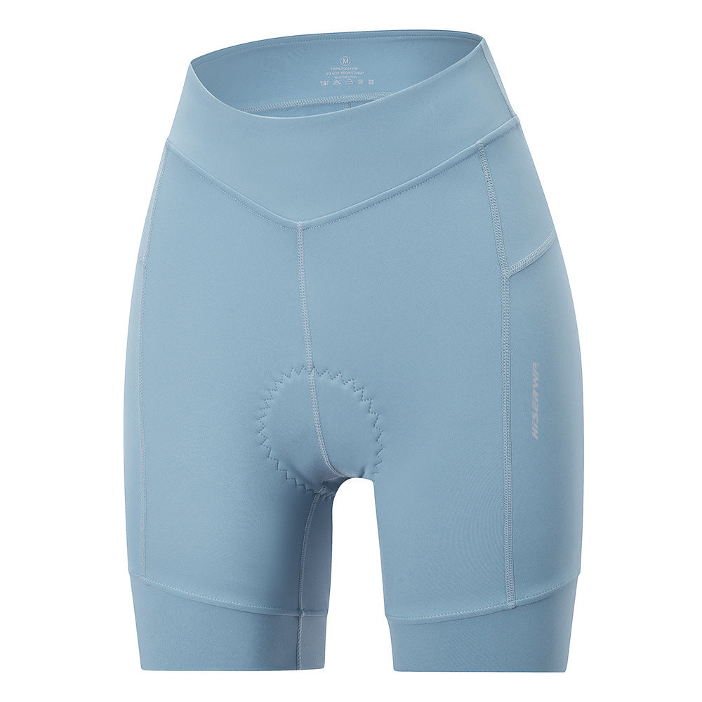 Cycling Pants Silica Gel Pad Shock Absorption High Elastic 5 Points Cycling Shorts