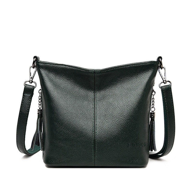 Womens Versatile High-Capacity Tassel Crossbody Bag