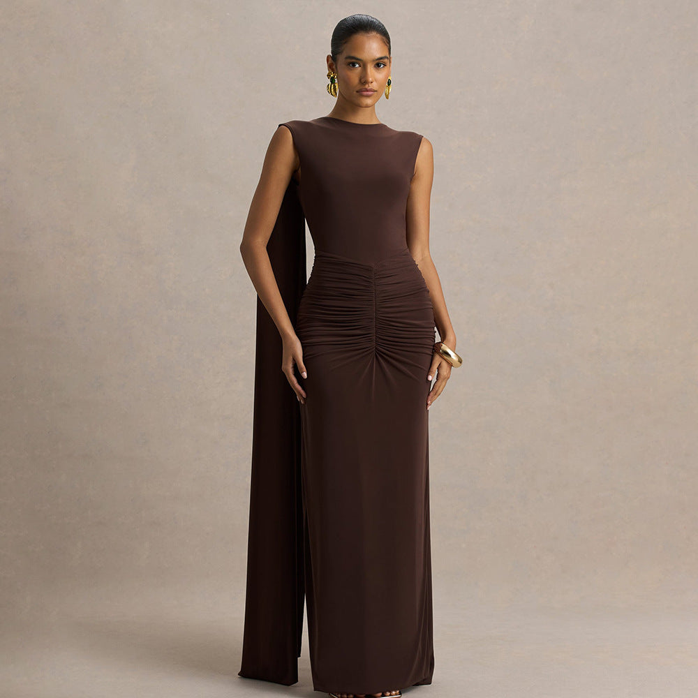 Sexy, Figure-hugging Backless Dress With Fluttering Ribbons