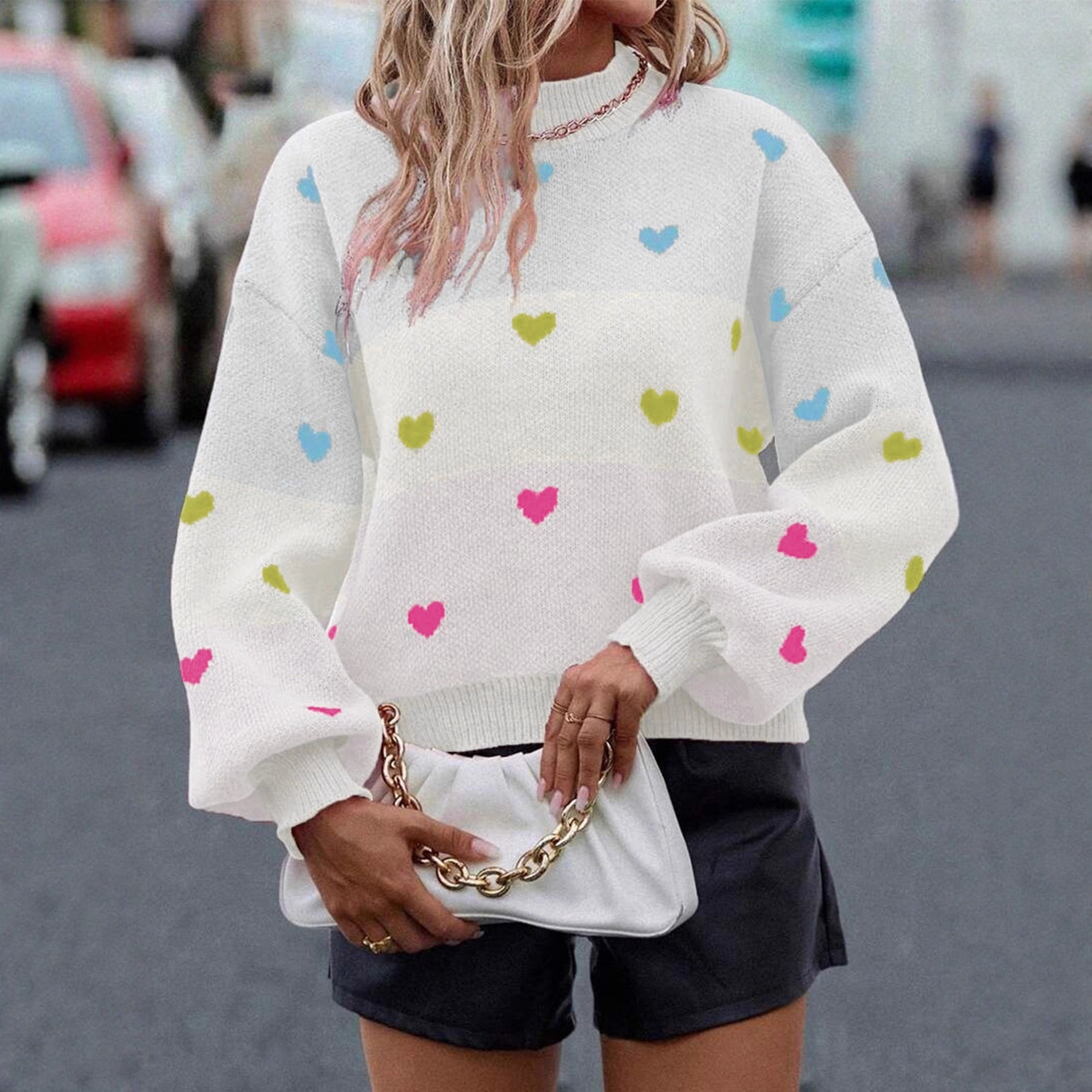 Relaxed-fit Long-sleeve Turtleneck Knit Casual Pullover Sweater