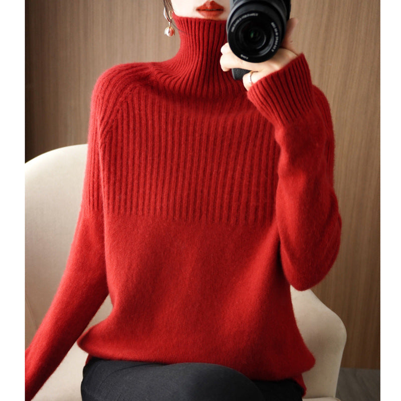 Loose High-neck Sweater Base Layer For Women