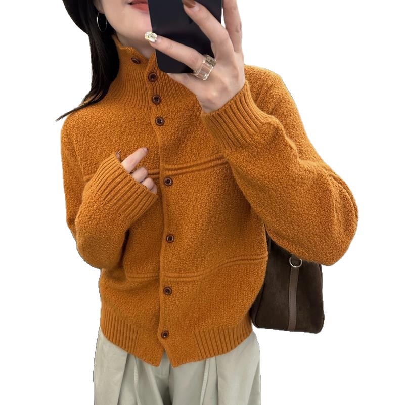 New Autumn Winter Merino Wool Knitted Sweater Coat