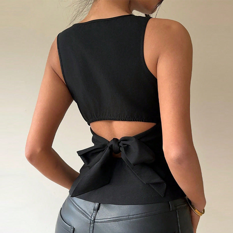 Sexy European And American Style Small Vest Stretch Sleeveless Slim Top For Women