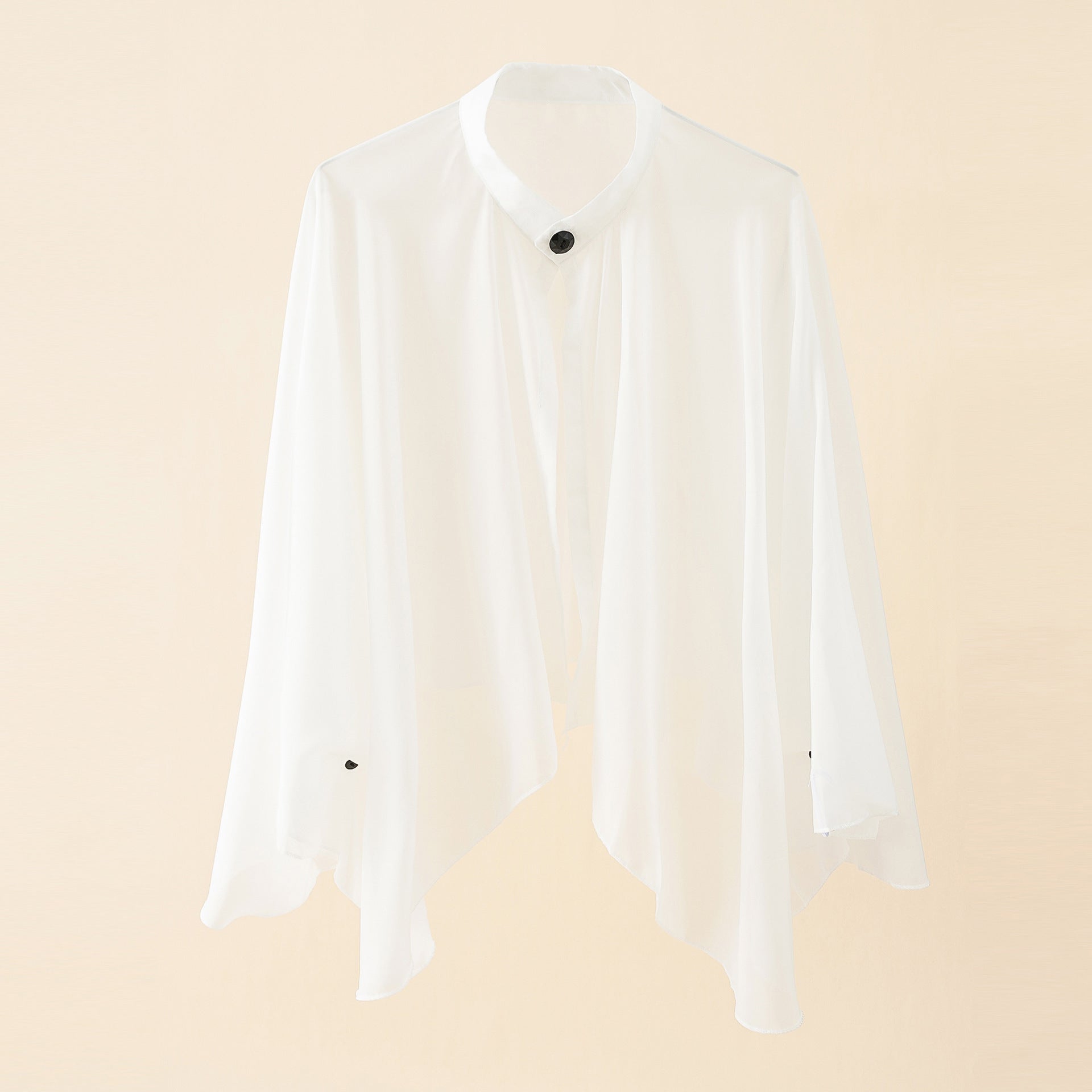 Solid Color Ventilation Shawl Button Chiffon Sunscreen Women's Fashion