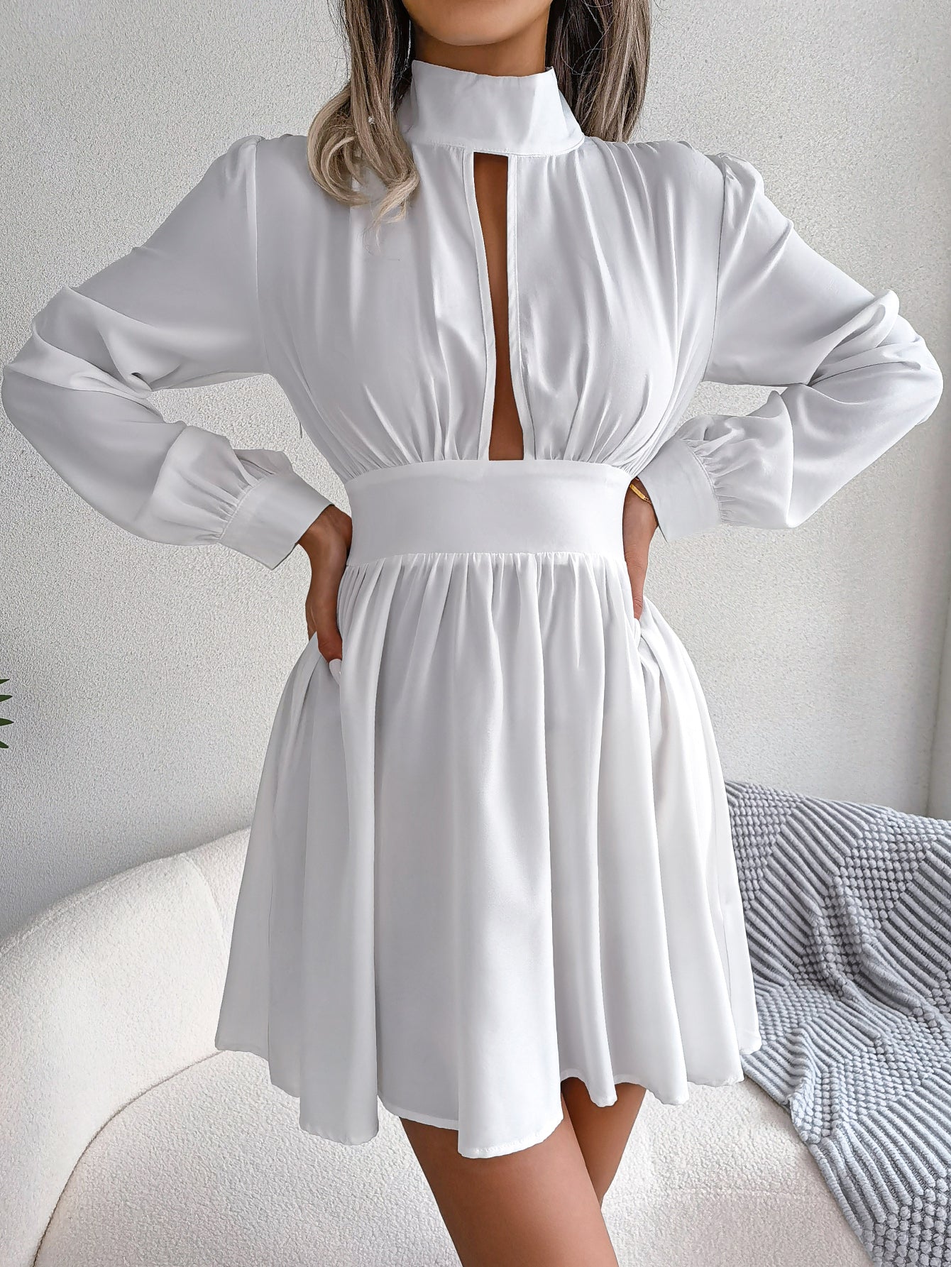 Sexy Cutout Tie Waist Flowy Dress