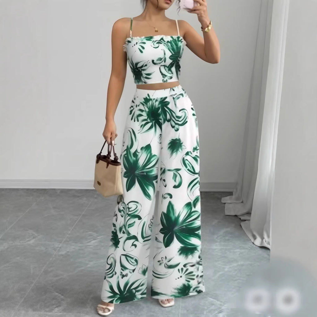 Womens Slim-Fit Fashionable Jumpsuit With Straps And Print For Casual Wear